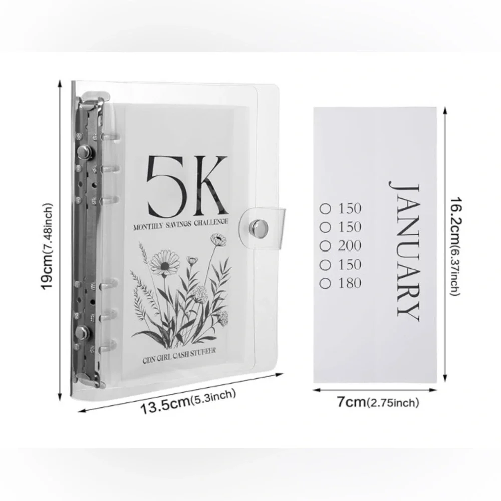 Clear Binder with 5K Savings Challenge Insert
